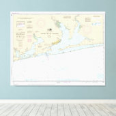 Pensacola Bay en nadert nautische kaart 11382 Canvas Afdruk (Insitu (Houten vloer))
