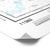 Pensacola Bay en nadert nautische kaart 11382 Poster (Hoek)