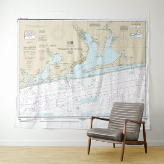 Pensacola Bay en nadert nautische kaart 11382 Wandkleed
