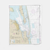 Pensacola Bay nautische kaart 11383 Fleece Deken (Voorkant)