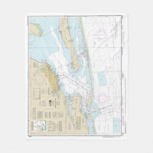 Pensacola Bay nautische kaart 11383 Fleece Deken (Voorkant)