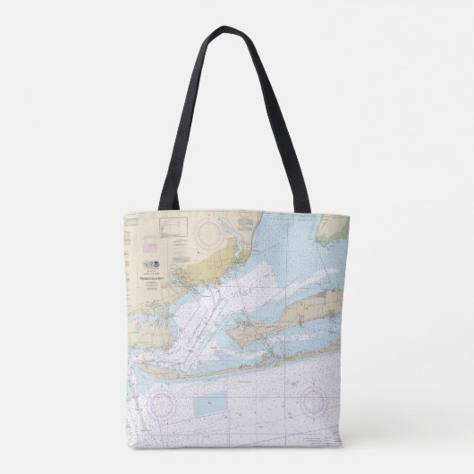 Pensacola Bay nautische kaart 11383 Tote Bag (Achterkant)