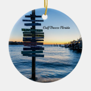 Pensacola Bay Sign Sunset beroemd gemaakt door Doc Keramisch Ornament