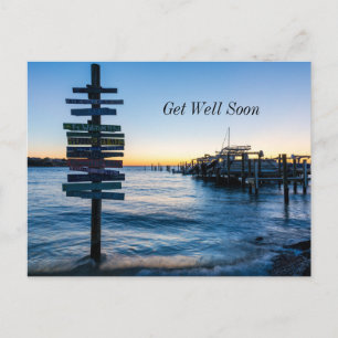Pensacola Bay Sign Sunset Dock Beterschap Ansichtk Briefkaart