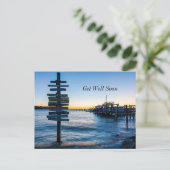 Pensacola Bay Sign Sunset Dock Beterschap Ansichtk Briefkaart (Staand voorkant)