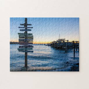 Pensacola Bay Teken Zonsondergang door Dock Jigsaw Legpuzzel