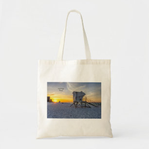 Pensacola Beach Badmeester Station Sunrise Canvas Tote Bag