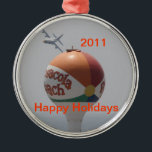 Pensacola Beach Ball Metalen Ornament<br><div class="desc">De groeten van de suikerwitte zanden van Pensacola Beach,  Florida.</div>