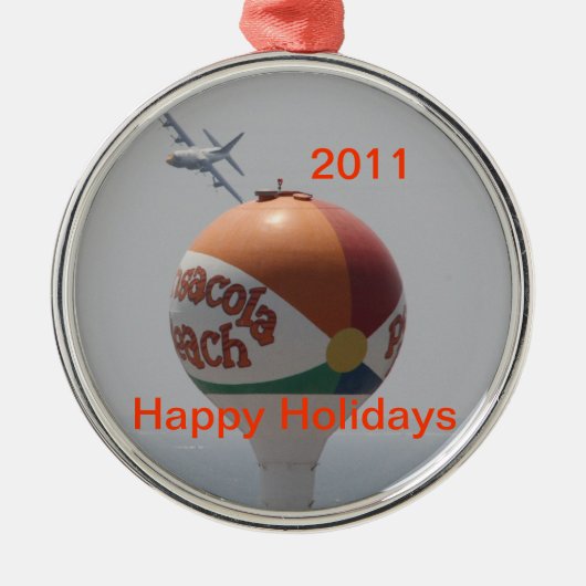 Pensacola Beach Ball Metalen Ornament (Voorkant)