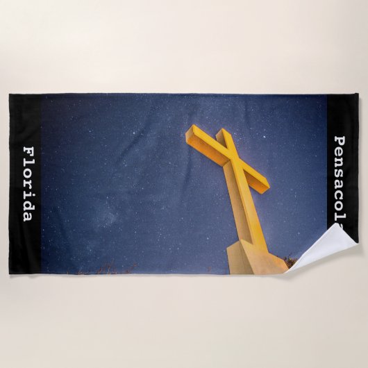 Pensacola Beach Cross met Melkweg Strandlaken (Voorkant)