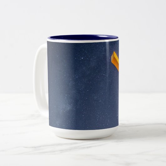Pensacola Beach Cross met Melkweg Tweekleurige Koffiemok (Voorkant links)