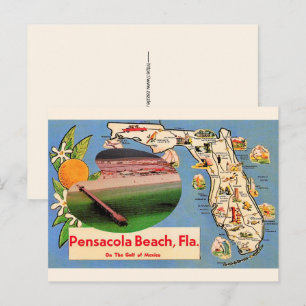 Pensacola Beach FL ansichtkaart Briefkaart