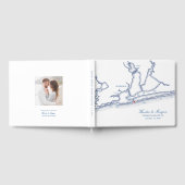 Pensacola Beach FL Kaart Elegante marineblauwe bru Gastenboek (Volledig)