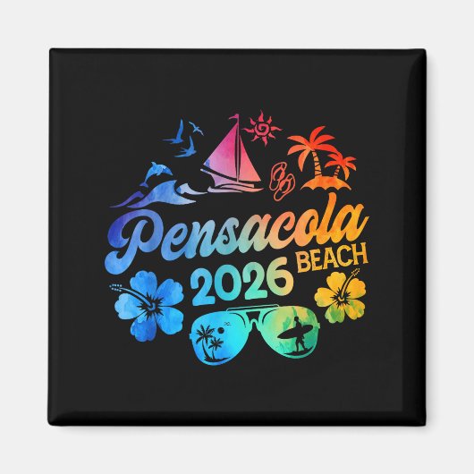 Pensacola Beach Florida 2026 Vacation Tie Dye Summ Magneet (Voorkant)