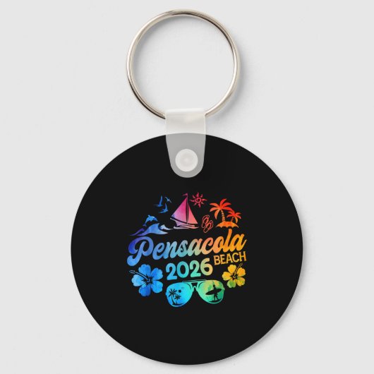 Pensacola Beach Florida 2026 Vacation Tie Dye Summ Sleutelhanger (Voorkant)