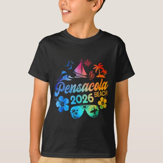 Pensacola Beach Florida 2026 Vacation Tie Dye Summ T-shirt (Voorkant)
