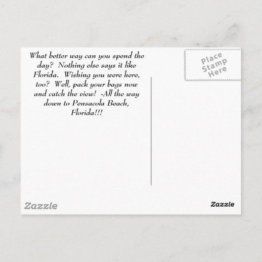 Pensacola Beach, Florida Briefkaart (Achterkant)