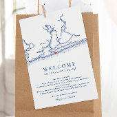 Pensacola Beach Florida Bruiloft Welkomstroute Bedankkaart