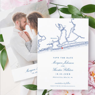 Pensacola Beach Florida Elegante bruiloft Save The Date