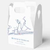 Pensacola Beach Florida Kaart Elegante bruiloft Bedankdoosjes (Geopend)