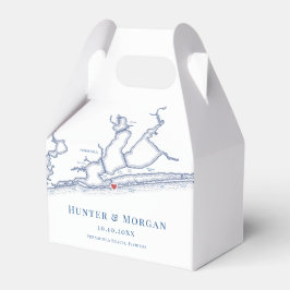 Pensacola Beach Florida Kaart Elegante bruiloft Bedankdoosjes