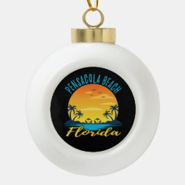 Pensacola Beach Florida Palm Trees strand Keramische Bal Ornament