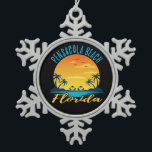 Pensacola Beach Florida Palm Trees strand Tin Sneeuwvlok Ornament<br><div class="desc">Pensacola Beach Florida Palm Trees Sneeuwvlok Pewter Kerstornament</div>