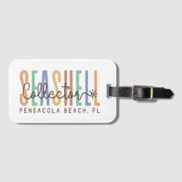 Pensacola Beach Florida (Seashell Collector) Bagagelabel