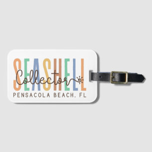 Pensacola Beach Florida (Seashell Collector) Bagagelabel