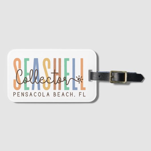 Pensacola Beach Florida (Seashell Collector) Bagagelabel (Voorkant (horizontaal))