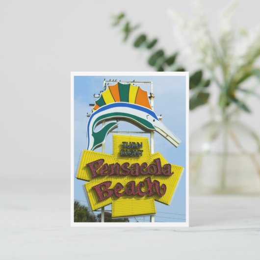 Pensacola Beach Florida teken Briefkaart (Staand voorkant)