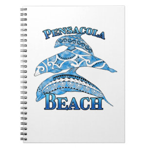 Pensacola Beach Florida Vacation Tribal Dolphins Notitieboek