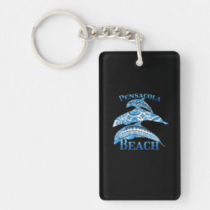 Pensacola Beach Florida Vacation Tribal Dolphins Sleutelhanger