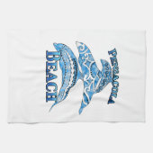 Pensacola Beach Florida Vacation Tribal Dolphins Theedoek (Horizontaal)