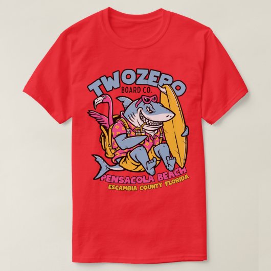 Pensacola Beach Retro Surven Shop TShirt (Design voorkant)
