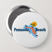 Pensacola Beach. Ronde Button 4,0 Cm (Voorkant /achterkant)