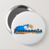 Pensacola Beach. Ronde Button 4,0 Cm (Voorkant /achterkant)