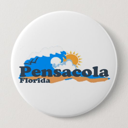 Pensacola Beach. Ronde Button 4,0 Cm (Voorkant)