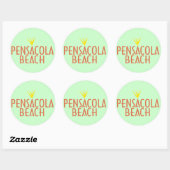 Pensacola Beach Ronde Sticker (Vel)