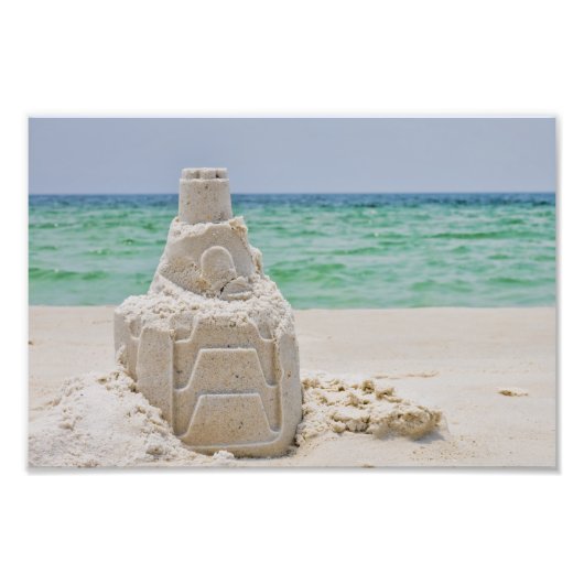 Pensacola Beach Sand Castle Foto Afdruk (Voorkant)
