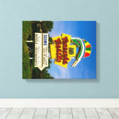 Pensacola Beach Sign - 14 "x 11" Ingewikkeld Canva Canvas Afdruk (Insitu (Houten vloer))