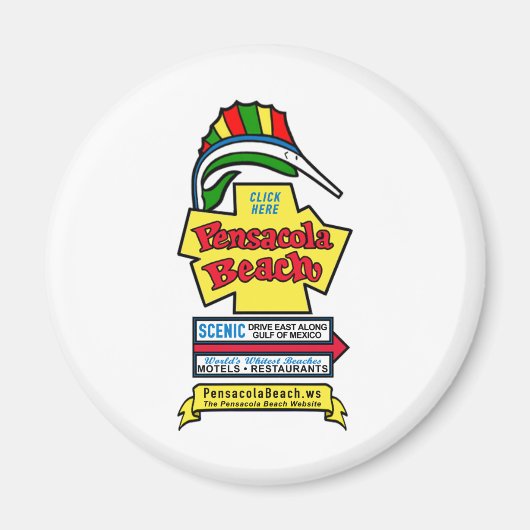 Pensacola Beach Teken Magneet (Voorkant)