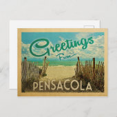 Pensacola Beach Vintage Travel Briefkaart (Voorkant / Achterkant)