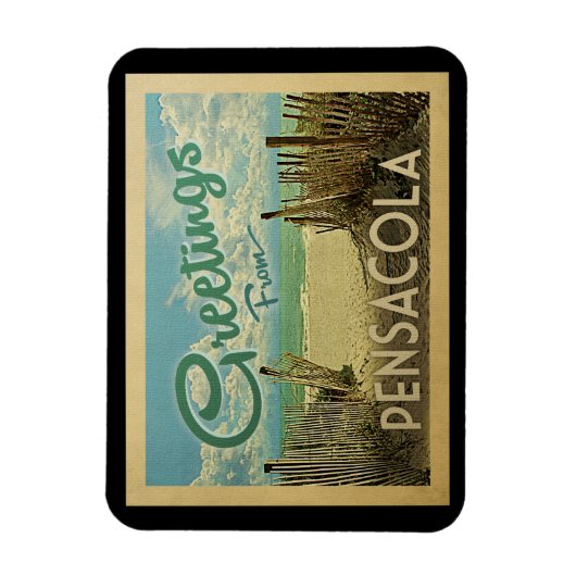 Pensacola Beach Vintage Travel Magneet (Verticaal)