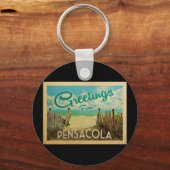 Pensacola Beach Vintage Travel Sleutelhanger (Voorkant)