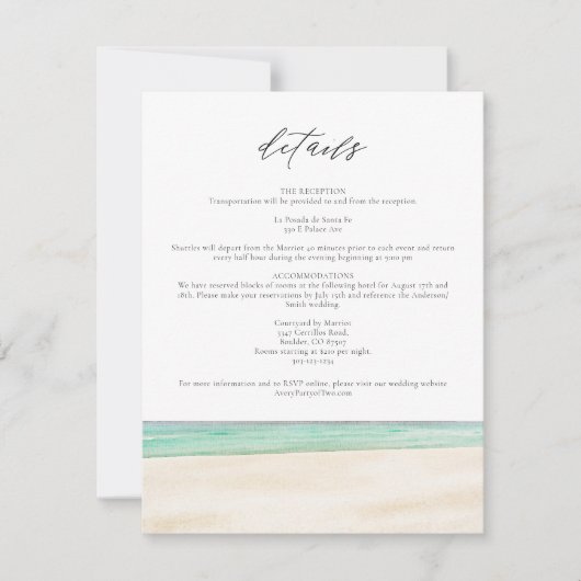 PENSACOLA BEACH Waterverf Florida Details Kaart (Voorkant)