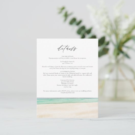 PENSACOLA BEACH Waterverf Florida Details Kaart (Staand voorkant)