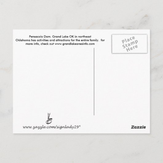 Pensacola Dam... Grand Lake OK postkaart v2
