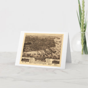 Pensacola, de Panoramische Kaart van FL - 1885
