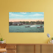 Pensacola, FL - Bay Uitzicht Beach met snelheid Canvas Afdruk (Insitu (Woonkamer))